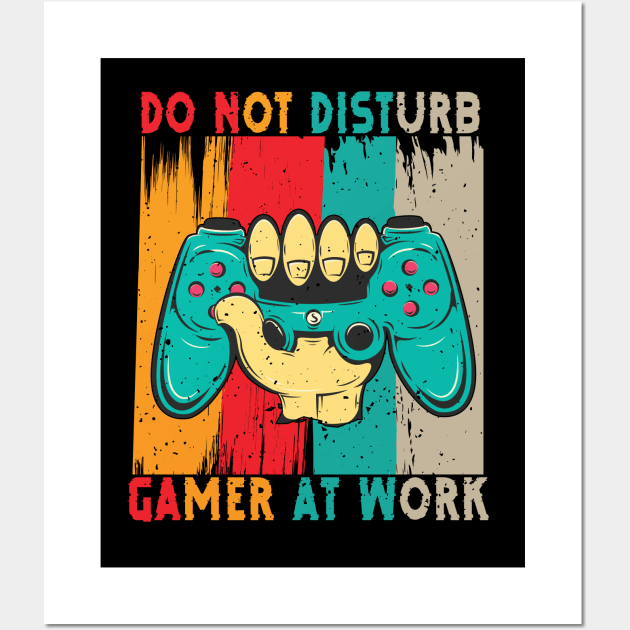 do not disturb gamer at work Wall Art by safi$12